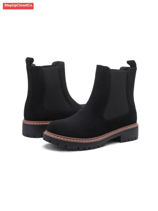 Chelsea Boots with Lug Sole Platform Ankle Booties